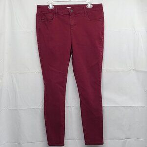 Old Navy Rockstar Super Skinny Jeans Womens Size 14 Stretch Wine Burgandy Pants